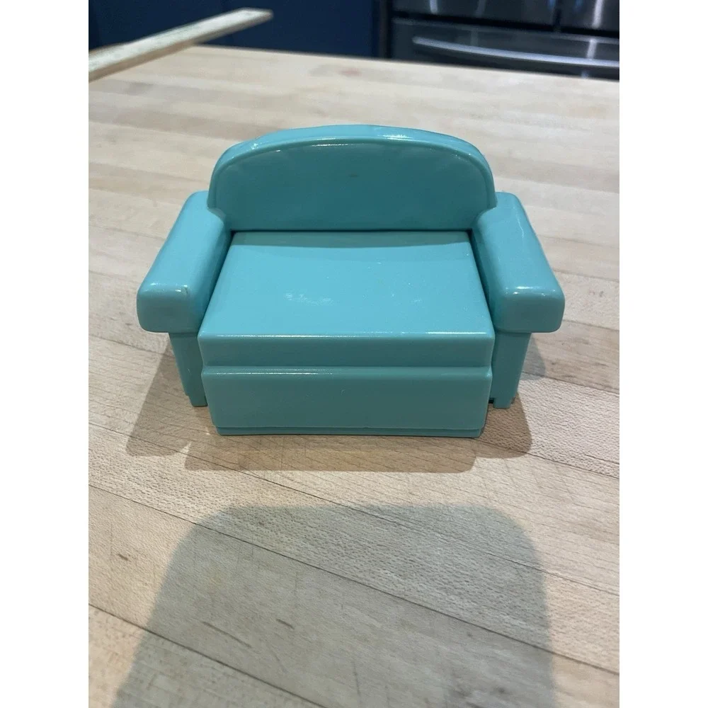FISHER PRICE Loving Family Dollhouse PULL-OUT GREEN CHAIR 2001 Recliner Rare!